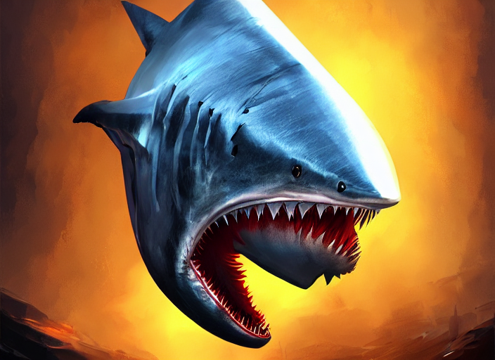 Shark Squished Into A Knight Helmet, Fantasy, Digital Painti... — Stable Diffusion AI Prompt: shark squished into a knight helmet, fantasy, digital painting, dramatic lightin...