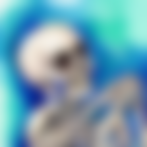Male Skeleton Holding And Staring At A Human Skull, Watercol...