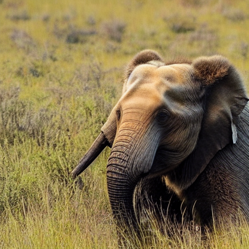 A Photo Of A Elephant Head On A Grizzly Bear Body