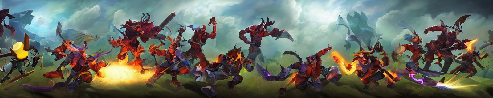 A Vicious Battle Between 5 Heroes Of The Dire Versus 5 Heroe...