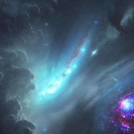 A Dark Cosmic Universe, Gloomy, Dark, Stars, Galaxies, Plane...