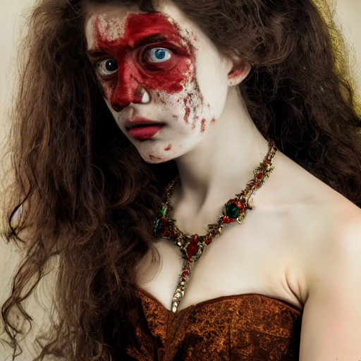 Close Up Of A Terrified And Frightened Beautiful Young Woman...