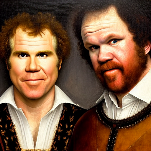A Renaissance Portrait Of Will Ferrell And John C. Reilly, A...