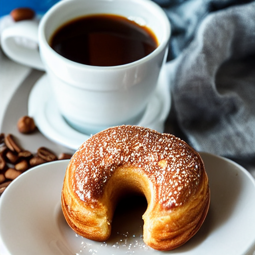 Peanut Butter Donut With Glazing And Peanuts On A Beautiful...