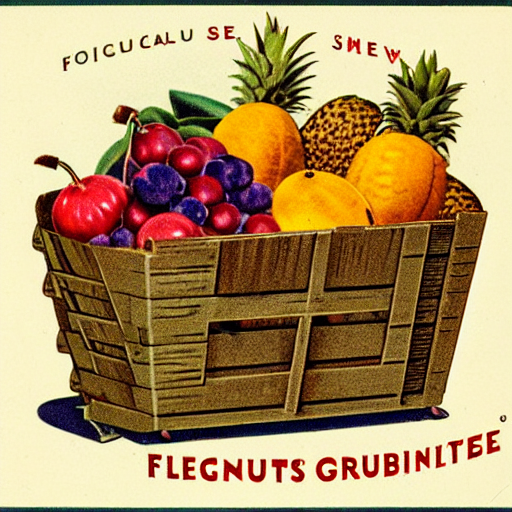 Vintage Fruit Crate Label Illustration