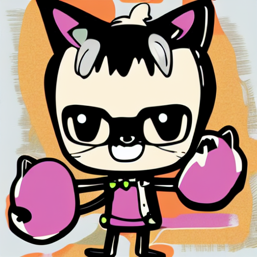Illustration, K - Art, Chibi Characters, With Border, Cat Ea... — Stable Diffusion AI Prompt: illustration, k - art, chibi characters, with border, cat ears, pastel vibrant,...