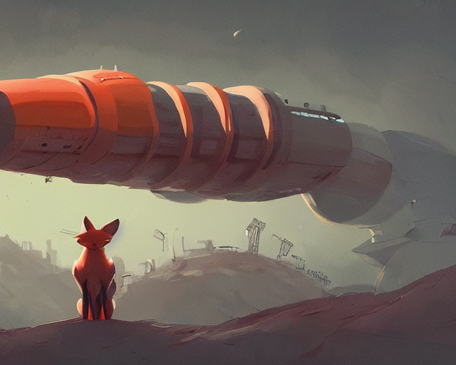 . In The Style Of Simon Stalenhag. The Great Fox. Lead Space...