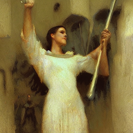Joan Of Arc At The Club, By Greg Rutkowski Gaston Bussiere C...