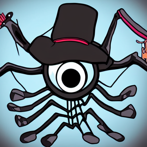 A Spider Wearing A Hat Playing A Guitar, Cataracts On Eyes D...