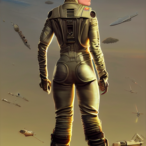 Science Fiction, 3 4 Back View, Stocky Tattooed Awkward Flu...