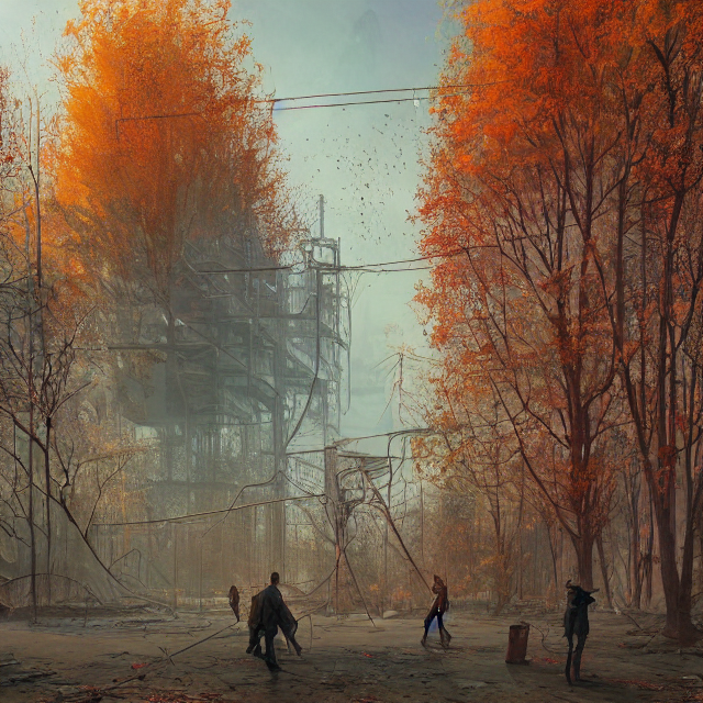 A Beautiful Painting Of Pripyat In Autumn By Nekro And Pasca...