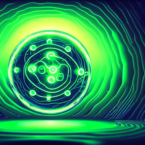 Fluorescent Luminescent Neon Microbe, In The Style Of Dan Mu...