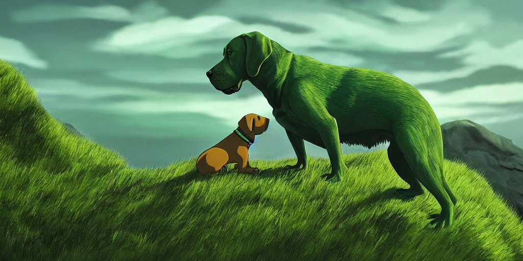 Hyperrealist, Graphic Novel Illustration Of A Bulky Green Al...