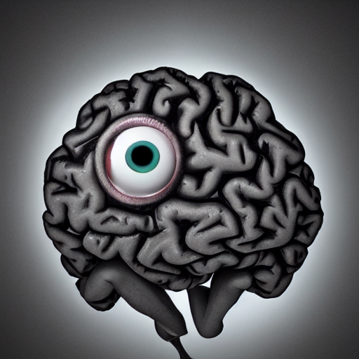 A Brain With Eyeballs Peaking Out Between The Folds, Creepy...