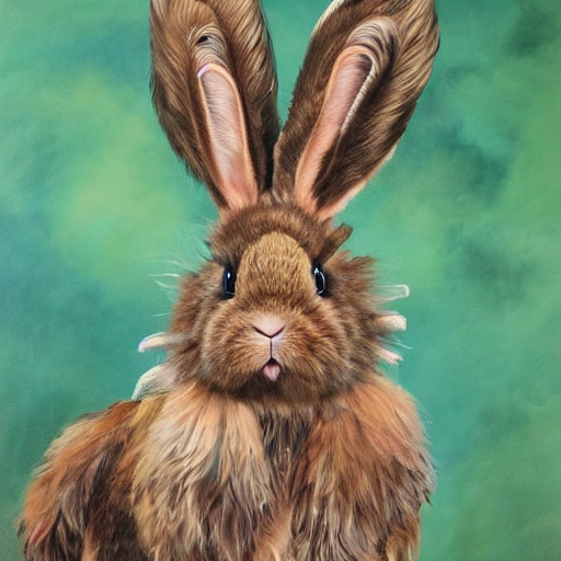 Cute Fluffy Arnold Schwarzenegger And Tan Lop Eared Bunny Ra...