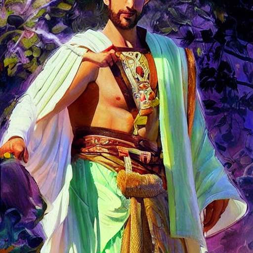 Male Character Kawaii Aesthetic In Ancient Greek Clothing. P...