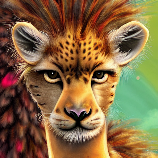 Cute Fluffy Baby Giraffe Cat Cheetah Lion Hybrid Mixed Creat...