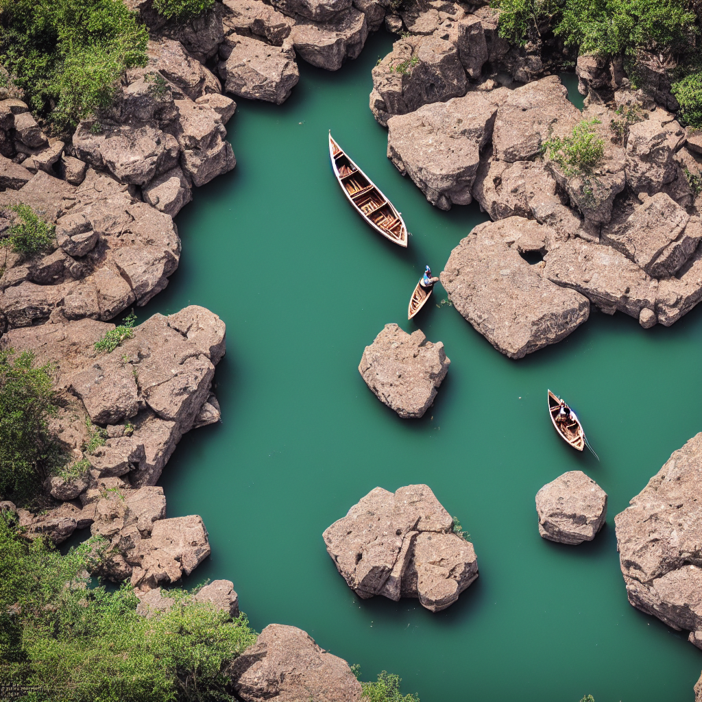 A Man On A Small Boat On A River By Djibril Diop Mambety, An...