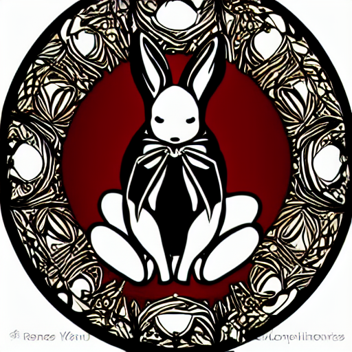 Minimalistic Artnouveau Style Rabbit Vampiress By Rene Laliq... — Stable Diffusion AI Prompt: minimalistic artnouveau style rabbit vampiress by rene lalique 8 k