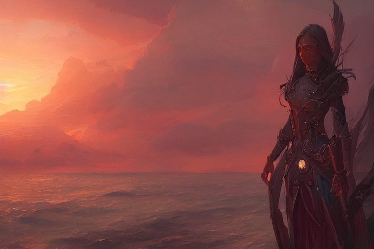 Sunset, Art By Greg Rutkowski And Magali Villeneuve, D D, F...