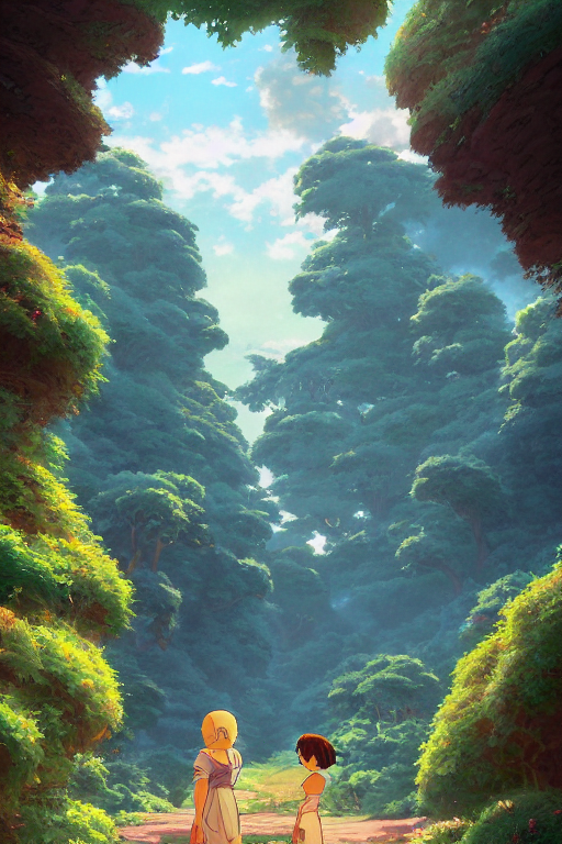 A Beautiful Movie Still In The Style Of Studio Ghibli Anime...