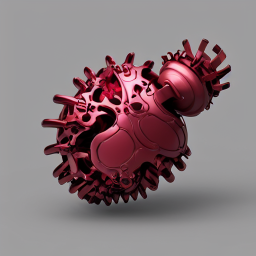 A Biomechanical Raspberry Made Of Metal, Reflective, Octane...