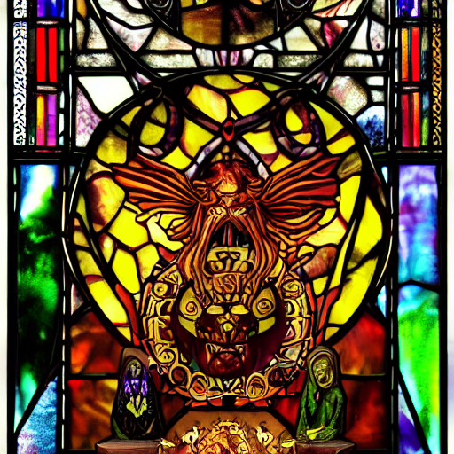 Daemonic Grimoire,  Grimoire Made Of Church Stained Glass ,...