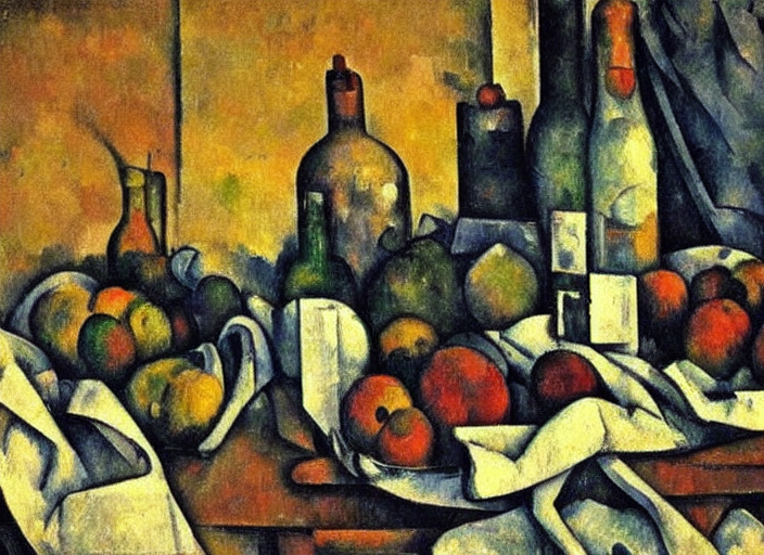 A Still Life Painting By Paul Cezanne. Cyberpunk, Synthwave,...