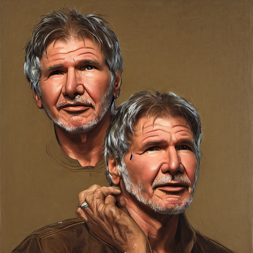 Harrison Ford By Kehinde Wiley And Rembrandt  5. Photorealis...