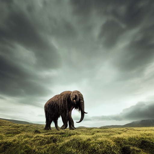 The Last Surviving Adult Mammoth Roaring While Looking Upwar...