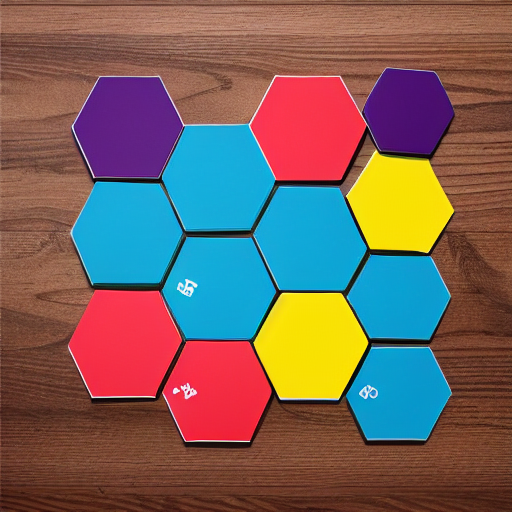 Symmetrical Hexagon Colorful Minimalist Board Game Monomark... — Stable Diffusion AI Prompt: symmetrical hexagon colorful minimalist board game monomark logo