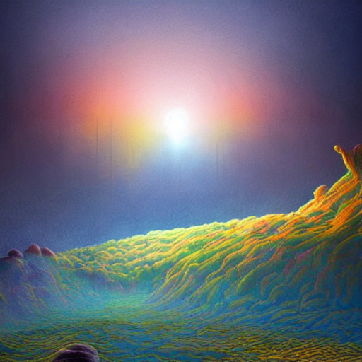 An Epic Artistic Colourful Natural Scene On An Alien Planet....