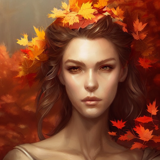 Autumnal Crown, Art By Artgerm And Greg Rutkowski And Magali...
