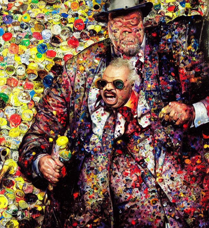 Hyper Realistic Disgustingly Sad Portrait Of A Hugely Fat Ug... — Stable Diffusion AI Prompt: hyper realistic disgustingly sad portrait of a hugely fat ugly don cherry, don c...