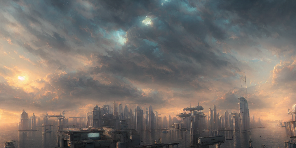 White Sky Docks, White Sci Fi Environment, Buildings, Colors...