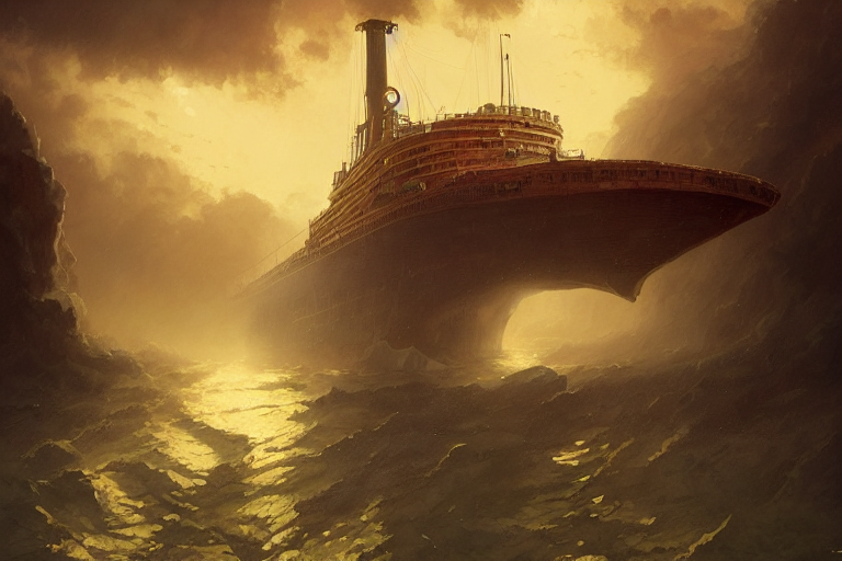 Proud Cthulhu Portrait In Rms Lusitania, Greg Rutkowski, Rha...