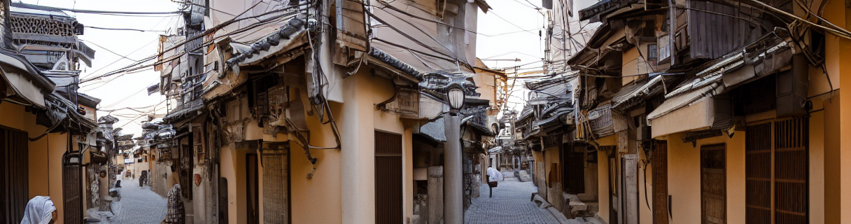 Japanese - Arabic City, Alleyway, Golden Hour