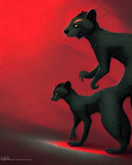 Weasel Bandit Furry Red - And - Black Male Fursona   Dark In...