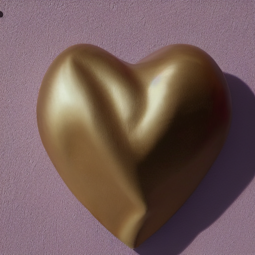 Heart Modern Sculpture, On The Table, Artwork, Top View,
