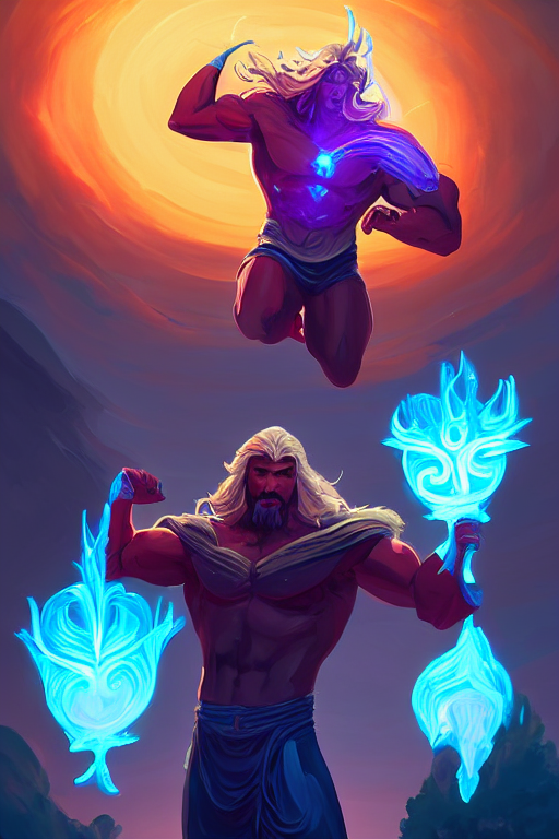 Zeus The Greek God Of Thunder In Flight Wild Rift Hero Champ...