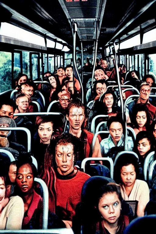 Packed Bus At Peak Hour Horror Sci - Fi Movie Poster