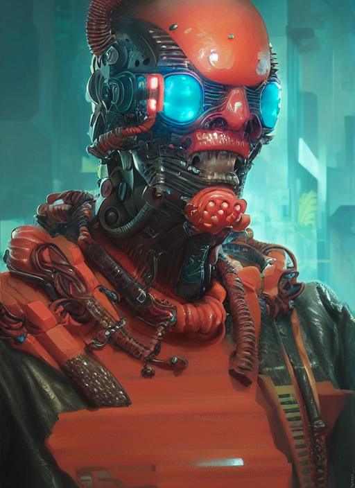 Cyberpunk Coral Henchman, Highly Detailed, Digital Painting,...