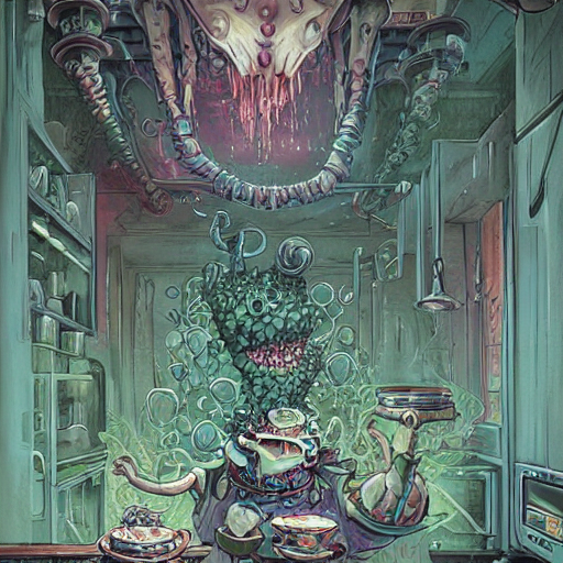 Shoggoth Chef In A Kitchen, By Josan Gonzalez Splash Art Gra...