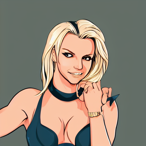 Britney Spears, Clean Cel Shaded Vector Art. Shutterstock. B...