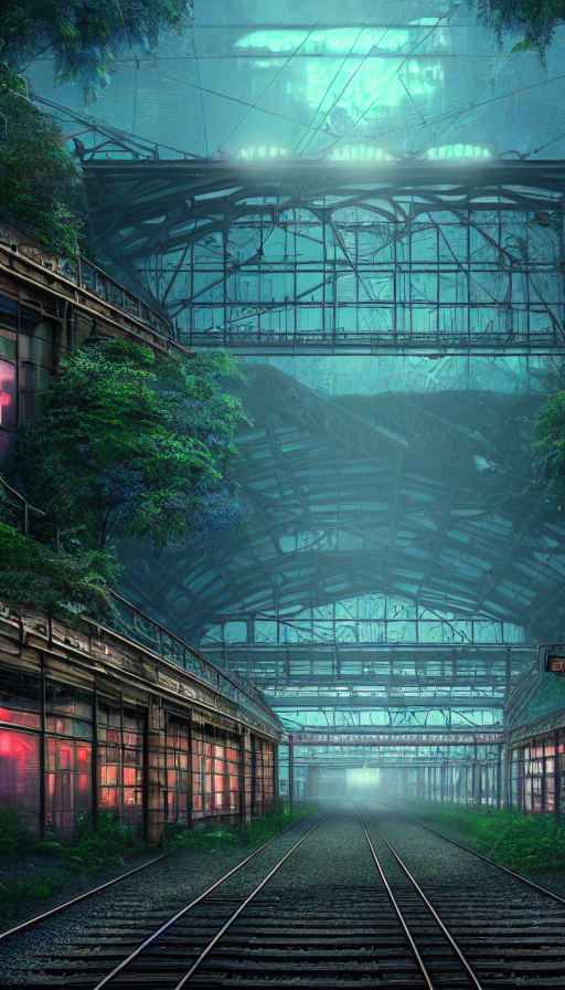 A Beautiful Hyperdetailed Render Of Train Station Abandoned...
