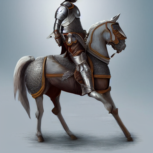 A Knight In Armor Riding A Hobby Horse, High Quality Digital...