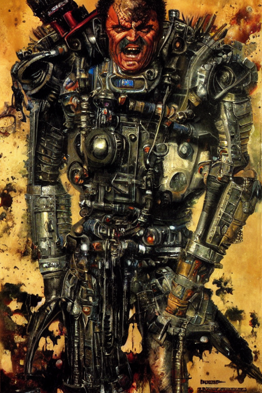 Oil Painting Full Body Portrait Of Mean Machine From 2 0 0 0...
