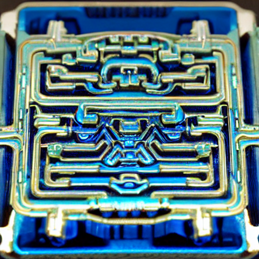 A Cybertronic Blue Raspberry, Mechanical, Metallic