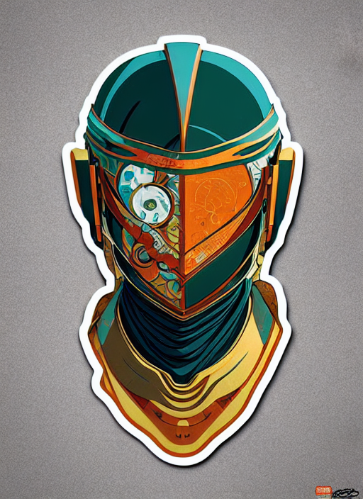 Victo Ngai Shinobi Sticker Decal Design, Highly Detailed, Hi...
