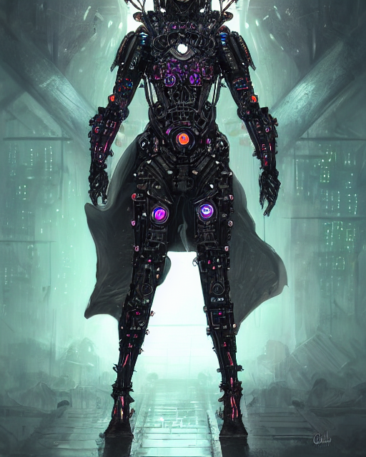 Dark Cyborg Assassin Cloak Armour Made Of Intricate Complex...